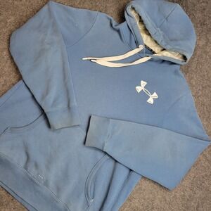 Under Armour Hoodie Men XL Blue Charged Cotton Storm ColdGear Loose Fit Pullover